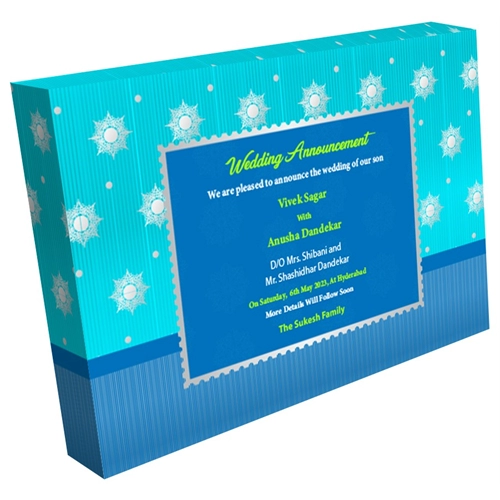 Wedding Announcement Gift Box Luxury Silver No Compartments